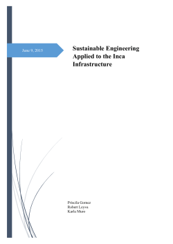 Sustainable Engineering Applied to the Inca Infrastructure
