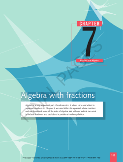 Chapter 7 - Algebra with fractions