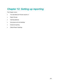Chapter 12: Setting up reporting