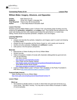 William Blake: Imagery, Allusions, and Opposites