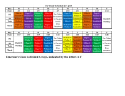 Emerson`s Class is divided 6 ways, indicated by the letters A-F