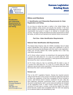 Identification and Citizenship Requirements for Voter Registration