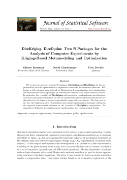 DiceKriging, DiceOptim: Two R Packages for the Analysis of