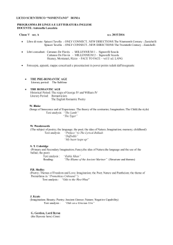 ROMA PROGRAMMA DI LINGUA E LETTERATURA INGLESE