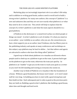 the four legs of a good writer`s platform