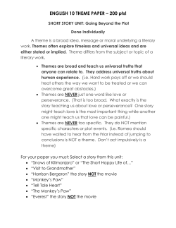 ENGLISH 10 THEME PAPER &ndash; 200 pts!