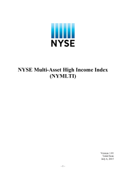 NYSE MLP Select Index - Methodology - 10 8 2014