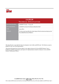 ONEM2M TECHNICAL SPECIFICATION