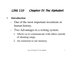 Chapter IV: The Alphabet