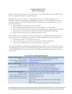 4 YEAR FLIGHT PLAN: BFA in Printmaking FAU is committed to your