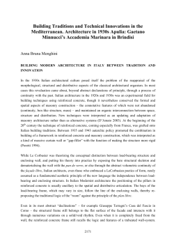 Building Traditions and Technical Innovations in the Mediterranean