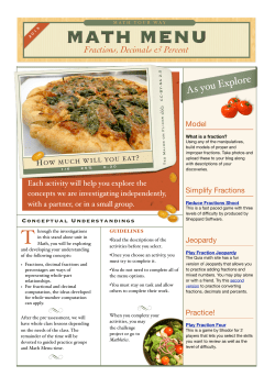 Fractions- Math Menu (1) (1)
