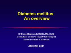 Overview of diabetes - Medicine, Nursing and Health Sciences
