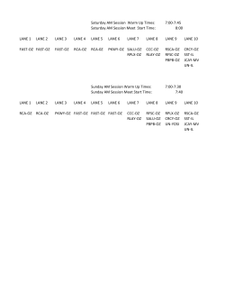 Saturday AM Session Warm Up Times: 7:00