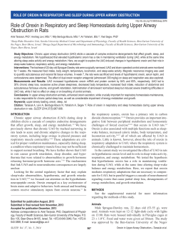 Role of Orexin in Respiratory and Sleep Homeostasis during Upper
