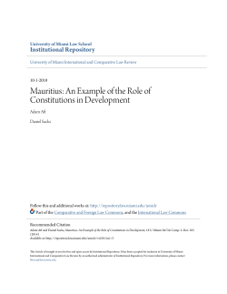 Mauritius: An Example of the Role of Constitutions in Development