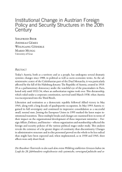 Institutional Change in Austrian Foreign Policy and