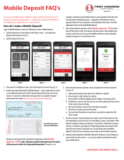 Mobile Deposit FAQ`s - First Farmers State Bank