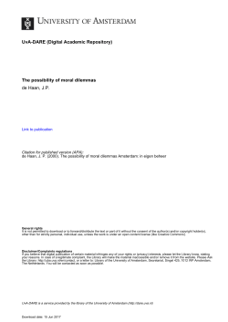 The possibility of moral dilemmas de Haan, JP