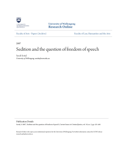 Sedition and the question of freedom of speech
