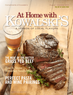 Aug - Oct 2014 - Kowalski`s Markets