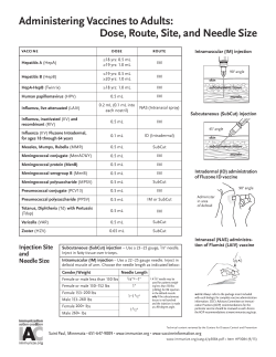 Administering Vaccines to Adults: Dose, Route, Site, and Needle Size