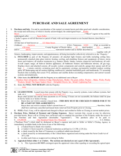 purchase and sale agreement - Tennessee Association of Realtors