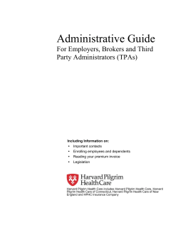 Administrative Guide - Harvard Pilgrim Health Care