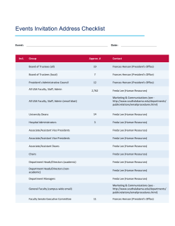 Events Invitation Address Checklist