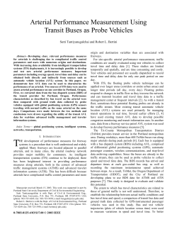 Arterial Performance Measurement Using Transit Buses as Probe