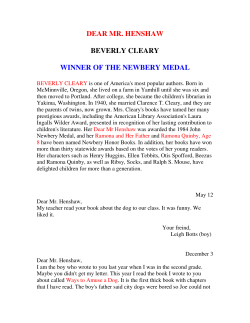 dear mr. henshaw beverly cleary winner of the