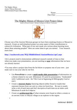 Aztec Mayas Incas Project Ideas Menu