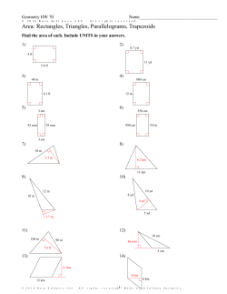 Area: Rectangles, Triangles, Parallelograms, Trapezoids