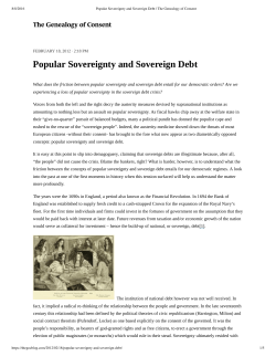 Popular Sovereignty and Sovereign Debt | The