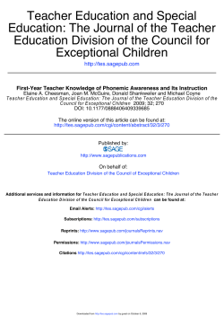 Exceptional Children Education Division of the Council for Teacher