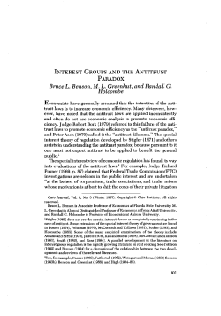 Interest Groups And The Antitrust Paradox