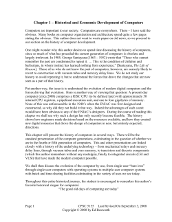 Historical and Economic Development of Computers