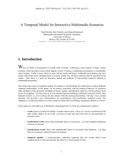 A Temporal Model for Interactive Multimedia Scenarios 1. Introduction