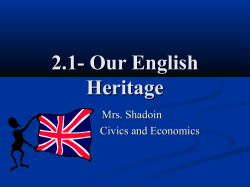 2.1- Our English Heritage
