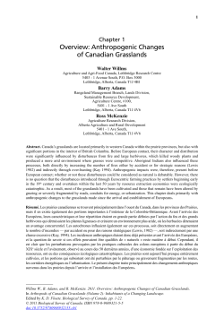 Overview: Anthropogenic Changes of Canadian Grasslands