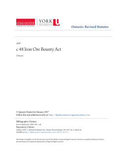 c 48 Iron Ore Bounty Act - Osgoode Digital Commons