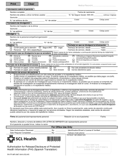 Authorization for Release/Disclosure of Protected