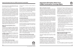 Important Information About Your COBRA Continuation Coverage