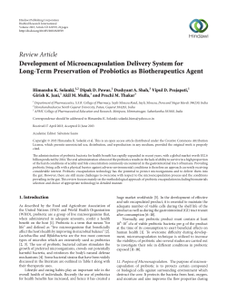 Development of Microencapsulation Delivery System for Long