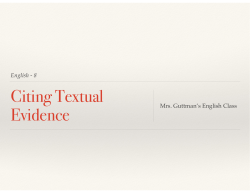 Citing Textual Evidence 3.key