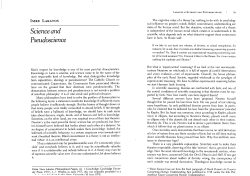 Science and Pseudoscience