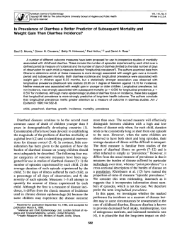 Is Prevalence of Diarrhea a Better Predictor of