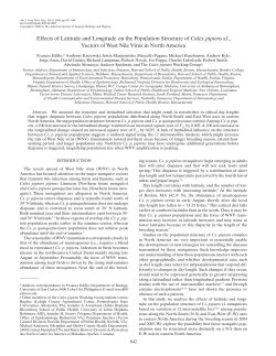 Effects of Latitude and Longitude on the Population Structure of