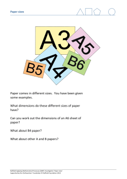 Paper comes in different sizes. You have been given some