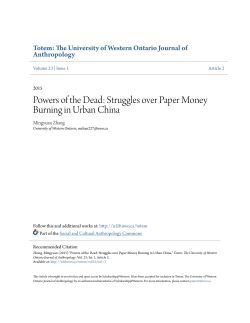 Powers of the Dead: Struggles over Paper Money Burning in Urban
